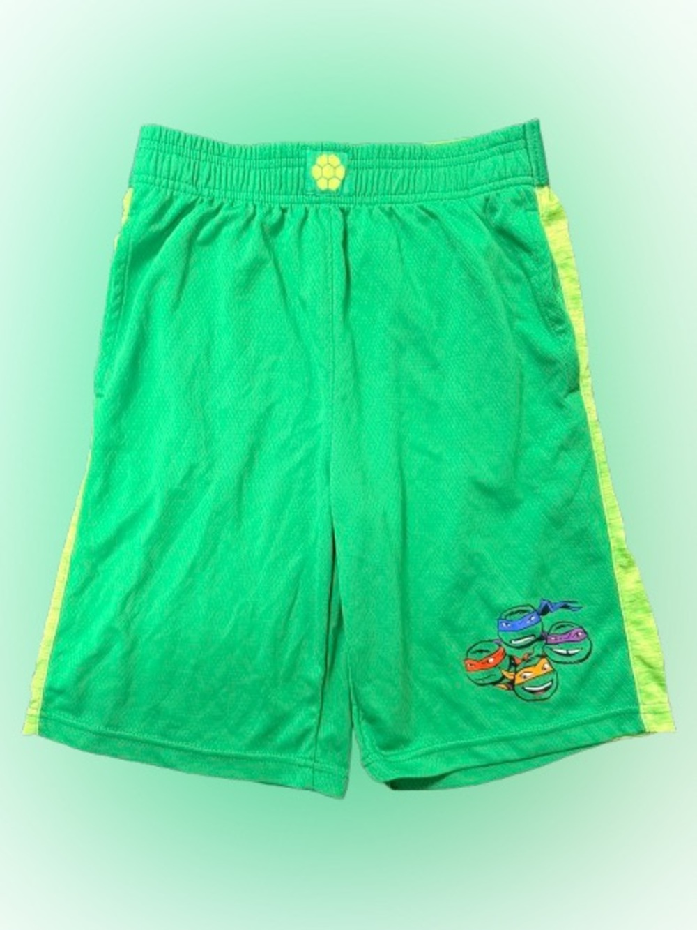 Nickelodeon TMNT Athletic Shorts Boys 10/12 Ninja Turtles Green